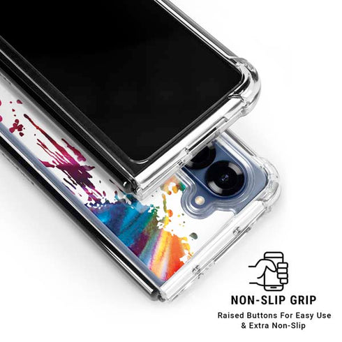 Chromatic Splatter White Galaxy Z Fold6 Clear Case