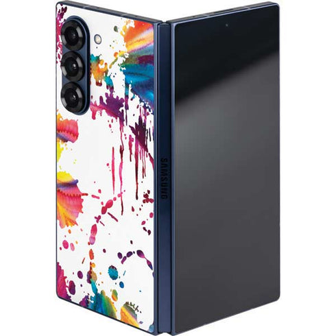 Chromatic Splatter White Galaxy Z Fold6 Skin