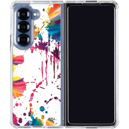 Chromatic Splatter White Galaxy Z Fold7 Clear Case