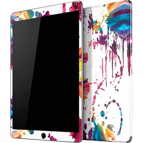 Chromatic Splatter White iPad Skins