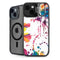 Chromatic Splatter White iPhone 15 Kickstand Case