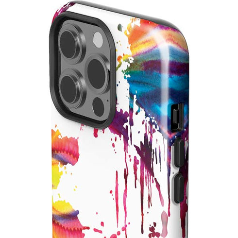 Chromatic Splatter White iPhone 15 Pro Impact Case