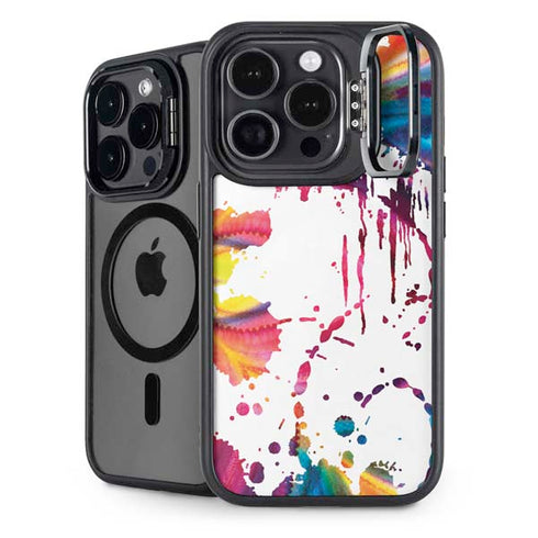 Chromatic Splatter White iPhone 15 Pro Max Kickstand Case