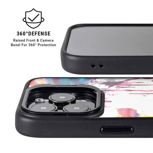 Chromatic Splatter White iPhone 15 Pro Max Kickstand Case