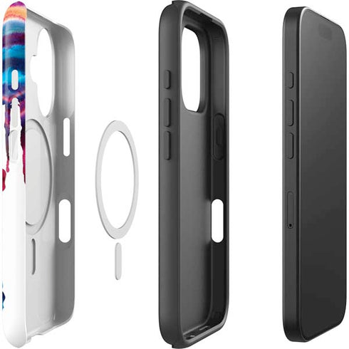 Chromatic Splatter White iPhone 16 Magsafe Impact Case