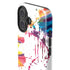 Chromatic Splatter White iPhone 16 Plus Impact Case
