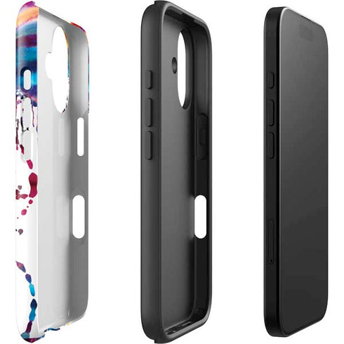 Chromatic Splatter White iPhone 16 Plus Impact Case