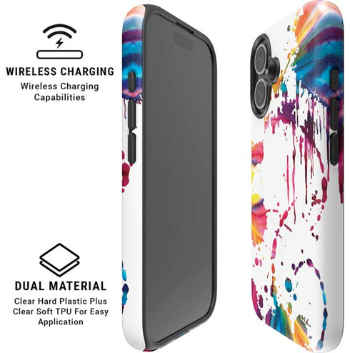 Chromatic Splatter White iPhone 16 Plus Magsafe Impact Case