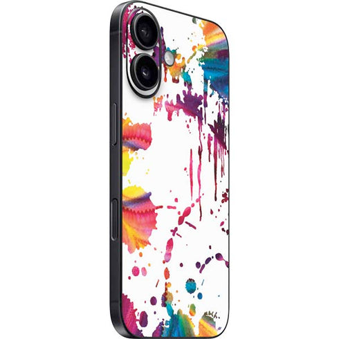 Chromatic Splatter White iPhone 16 Plus Skin