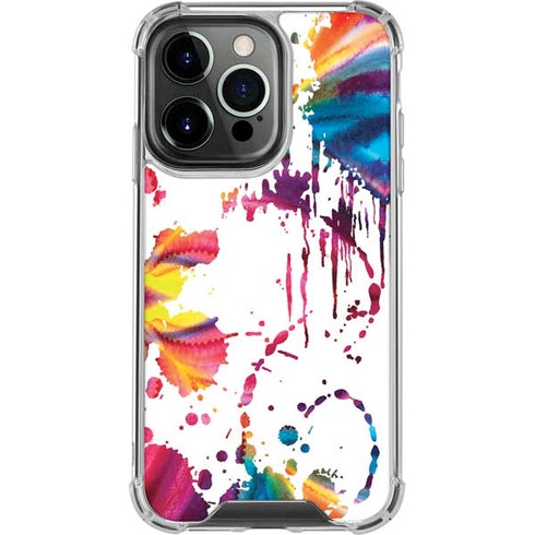 Chromatic Splatter White iPhone 16 Pro Clear Case