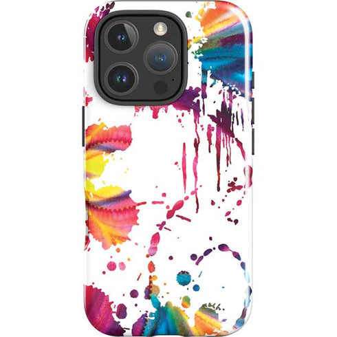 Chromatic Splatter White iPhone 16 Pro Impact Case