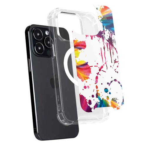 Chromatic Splatter White iPhone 16 Pro MagSafe Case