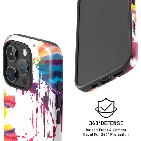 Chromatic Splatter White iPhone 16 Pro Magsafe Impact Case
