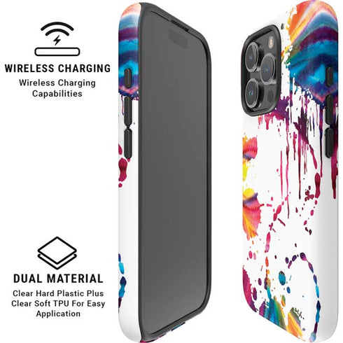 Chromatic Splatter White iPhone 16 Pro Magsafe Impact Case
