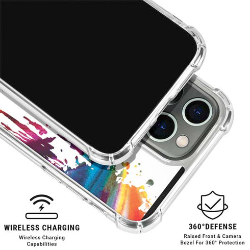 Chromatic Splatter White iPhone 16 Pro Max Clear Case