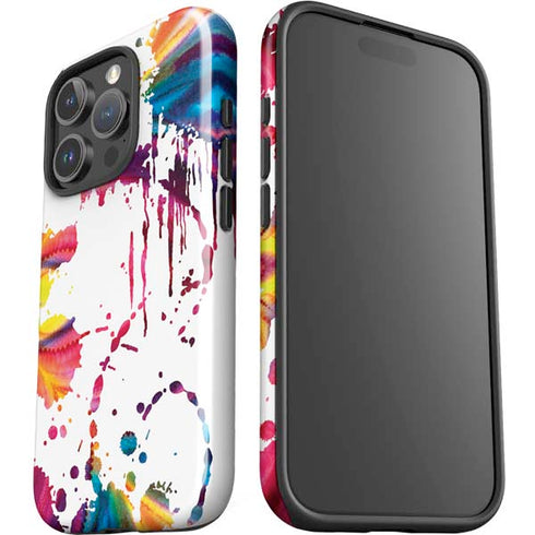 Chromatic Splatter White iPhone 16 Pro Max Impact Case