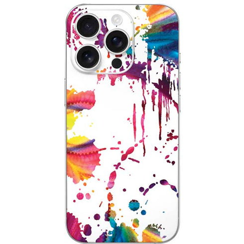 Chromatic Splatter White iPhone 16 Pro Skin