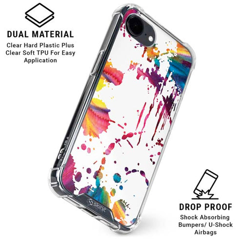 Chromatic Splatter White iPhone 16e Clear Case