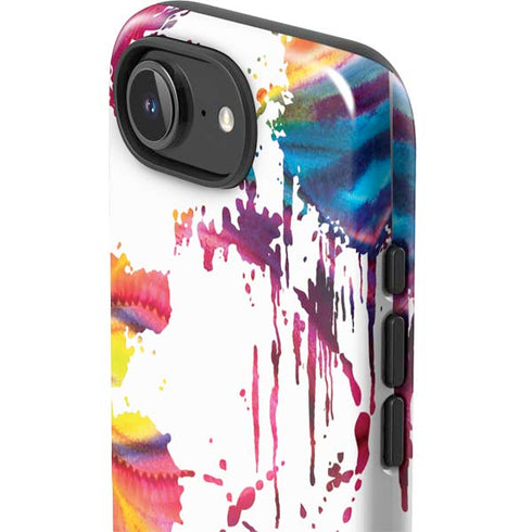 Chromatic Splatter White iPhone 16e Impact Case