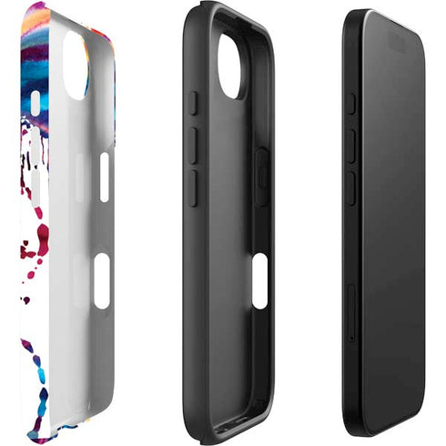 Chromatic Splatter White iPhone 16e Impact Case