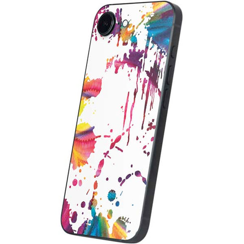Chromatic Splatter White iPhone 16e Skin