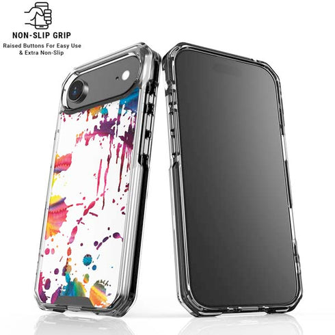Chromatic Splatter White iPhone 17 Air Clear Case