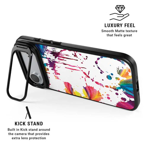 Chromatic Splatter White iPhone 17 Air Kickstand Case