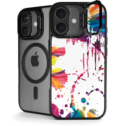 Chromatic Splatter White iPhone 17 Kickstand Case