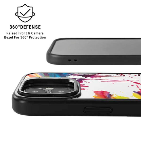 Chromatic Splatter White iPhone 17 Kickstand Case