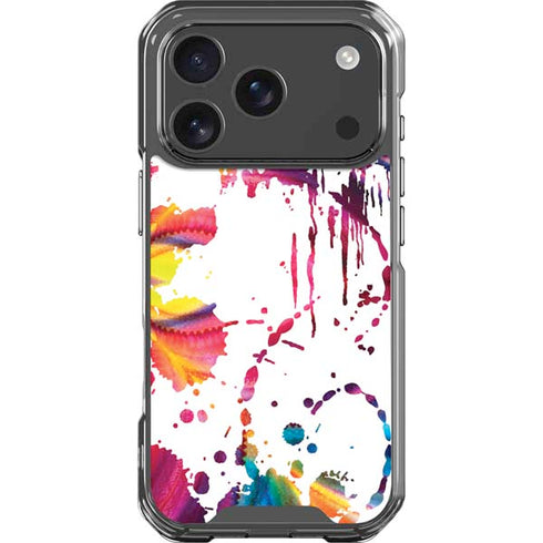 Chromatic Splatter White iPhone 17 Pro Clear Case