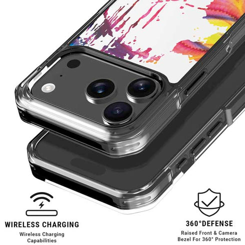 Chromatic Splatter White iPhone 17 Pro Clear Case