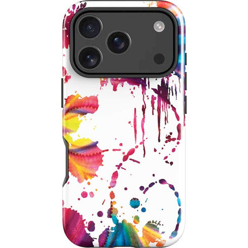 Chromatic Splatter White iPhone 17 Pro Impact Case