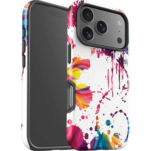 Chromatic Splatter White iPhone 17 Pro Impact Case