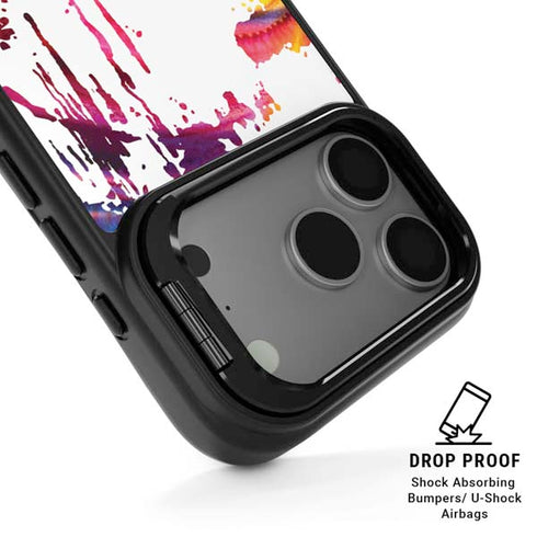 Chromatic Splatter White iPhone 17 Pro Kickstand Case