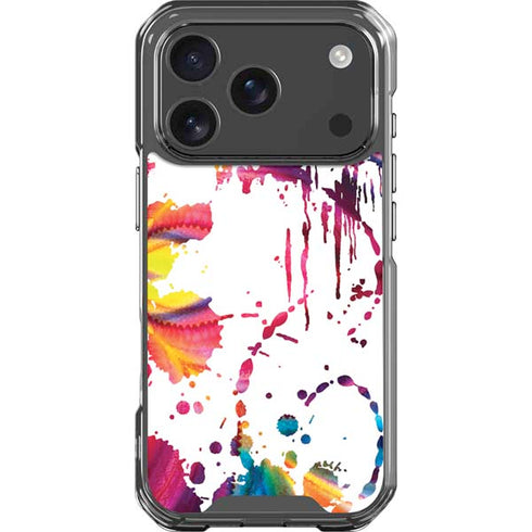 Chromatic Splatter White iPhone 18 Pro Clear Case