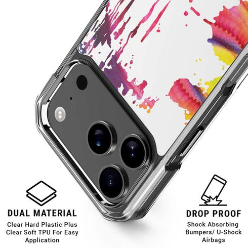 Chromatic Splatter White iPhone 18 Pro Clear Case