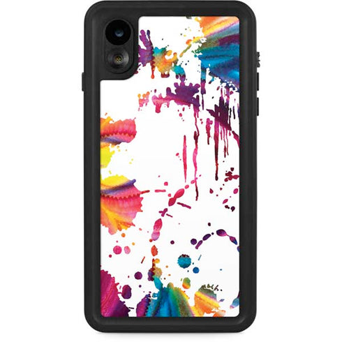 Chromatic Splatter White iPhone Cases