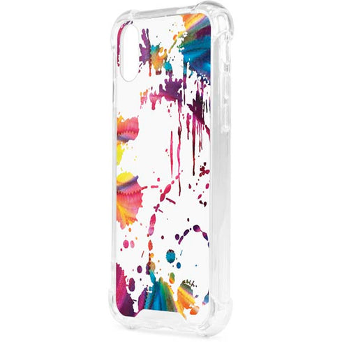 Chromatic Splatter White iPhone XS Clear Case