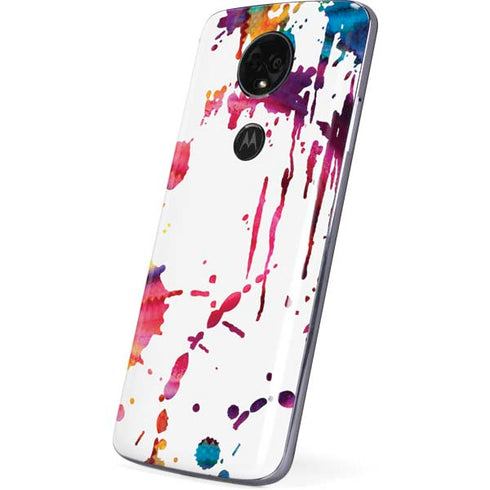 Chromatic Splatter White Moto E5 Plus Skin