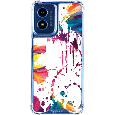 Chromatic Splatter White Moto G 5G (2024) Clear Case