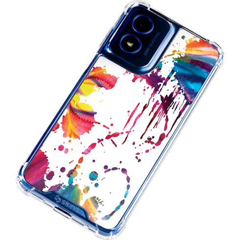 Chromatic Splatter White Moto G 5G (2024) Clear Case