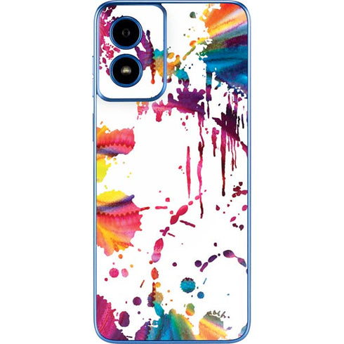 Chromatic Splatter White Moto G Play 4G (2024) Skin