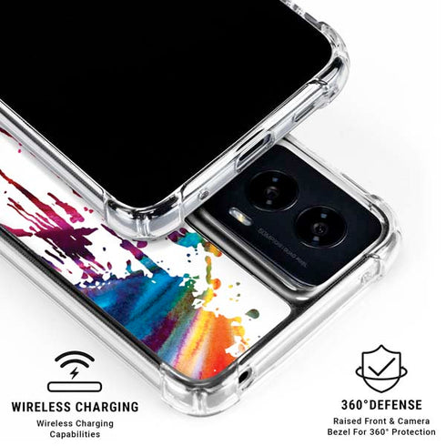 Chromatic Splatter White Moto G Power 5G (2024) Clear Case