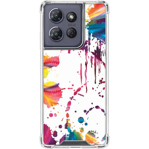 Chromatic Splatter White Moto G Power 5G (2025) Clear Case