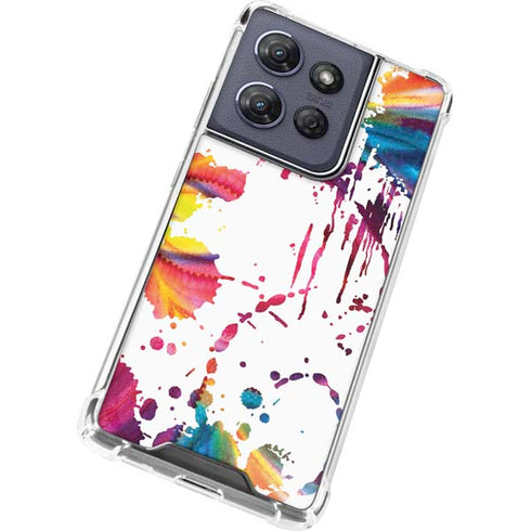 Chromatic Splatter White Moto G Power 5G (2025) Clear Case