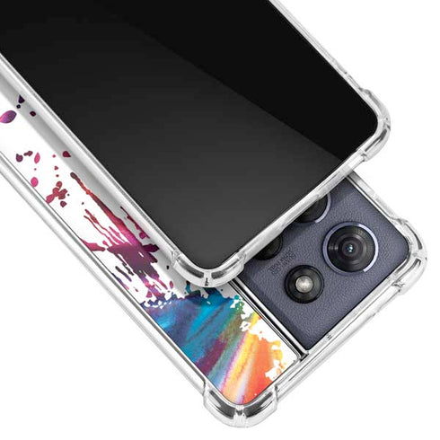 Chromatic Splatter White Moto G Power 5G (2025) Clear Case