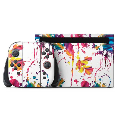 Chromatic Splatter White Nintendo Skins