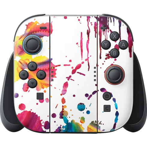 Chromatic Splatter White Nintendo Switch 2 (2025) Joy-Con Controller Skin