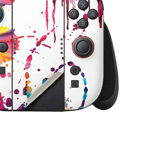 Chromatic Splatter White Nintendo Switch 2 (2025) Joy-Con Controller Skin