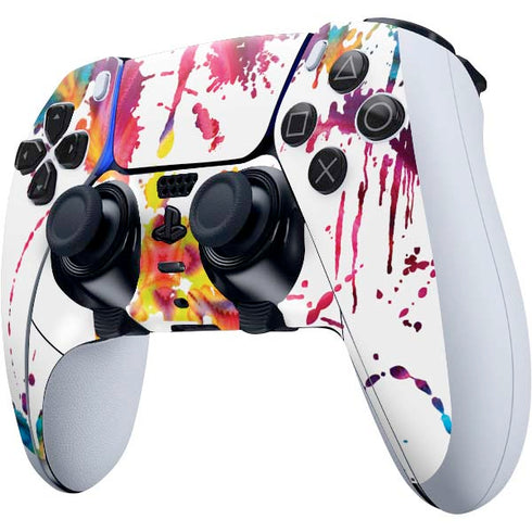 Chromatic Splatter White PS5 DualSense Edge Pro Controller Skin